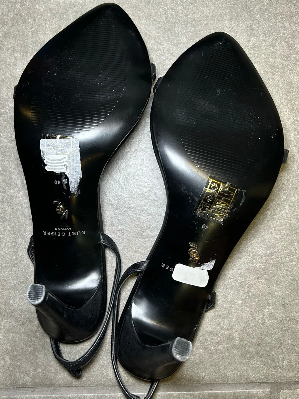 Kurt Geiger Black Pointed Toe Stiletto High Heel Sandals Women’s Shoe Size 9